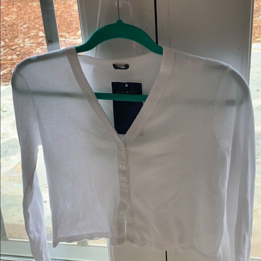 white long sleeve brandy melville top